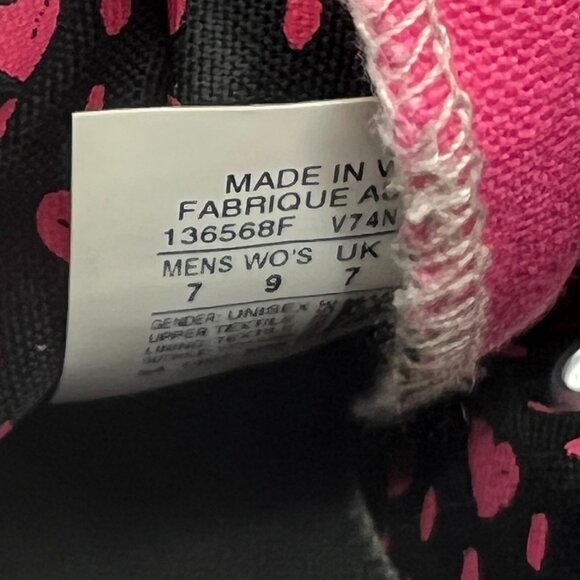 Converse Unisex 136568F Navy Blue Pink Hearts Double Tongue Size 7M 9W Sneakers - Picture 9 of 10